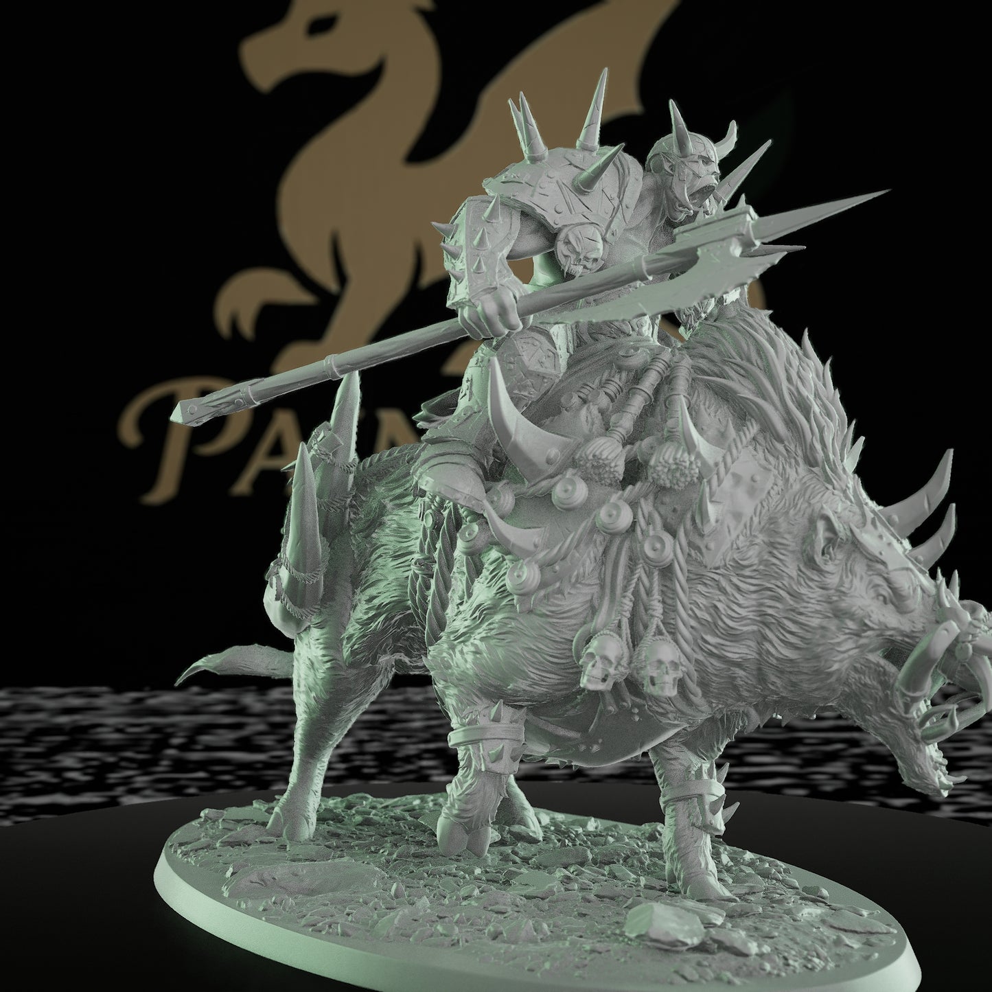 Collection Orc Boar Rider Villain Barbarian | Large | Rescale Miniatures | D&D DnD Pathfinder Miniature