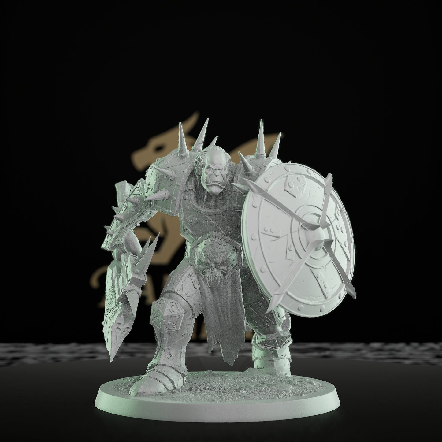 Collection Orc Warlord Spiked Armor Axe | Large | Rescale Miniatures | D&D DnD Pathfinder Miniature