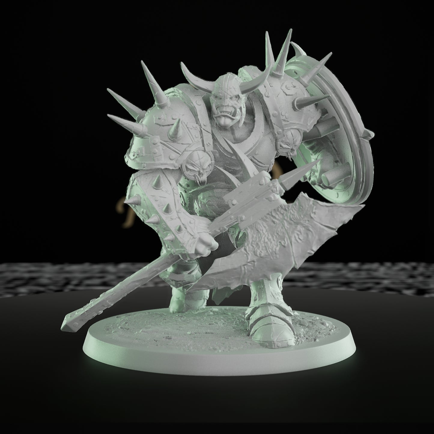 Collection Orc Warlord Spiked Armor Axe | Large | Rescale Miniatures | D&D DnD Pathfinder Miniature