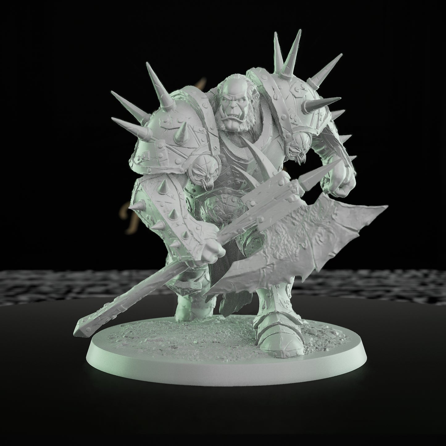 Collection Orc Warlord Spiked Armor Axe | Large | Rescale Miniatures | D&D DnD Pathfinder Miniature