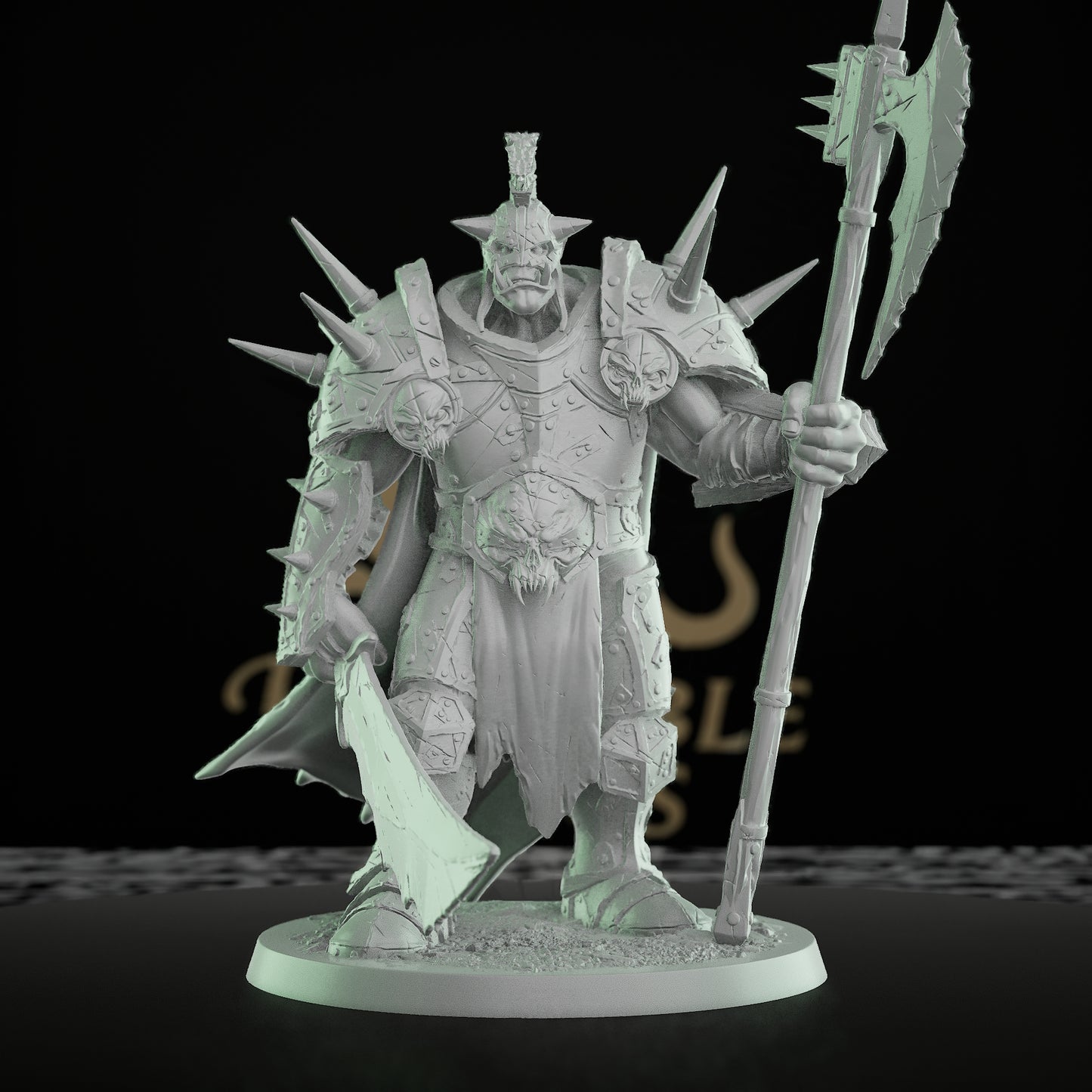 Collection Orc Warlord Spiked Armor Axe | Large | Rescale Miniatures | D&D DnD Pathfinder Miniature
