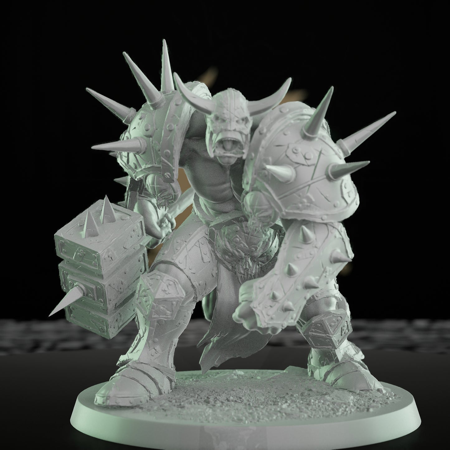 Collection Orc Warlord Spiked Armor Axe | Large | Rescale Miniatures | D&D DnD Pathfinder Miniature