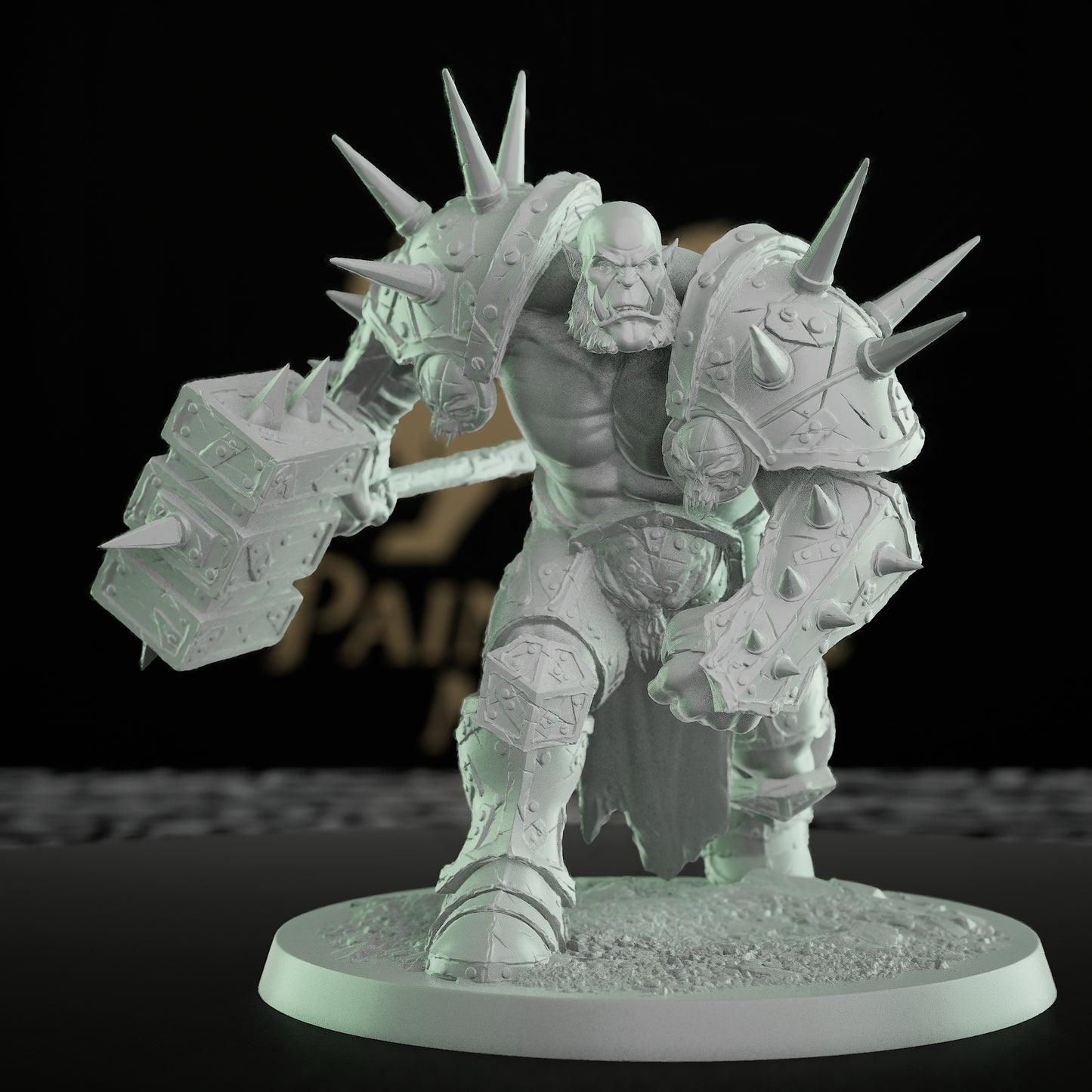 Collection Orc Warlord Spiked Armor Axe | Large | Rescale Miniatures | D&D DnD Pathfinder Miniature
