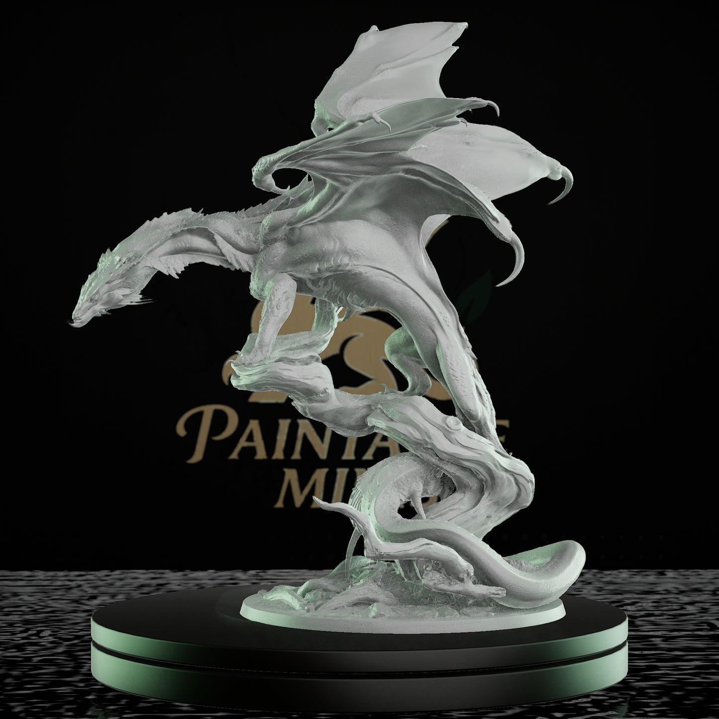 Green Dragon Miniature Dragon RPG Huge | Rescale Miniatures | D&D DnD Pathfinder Miniature