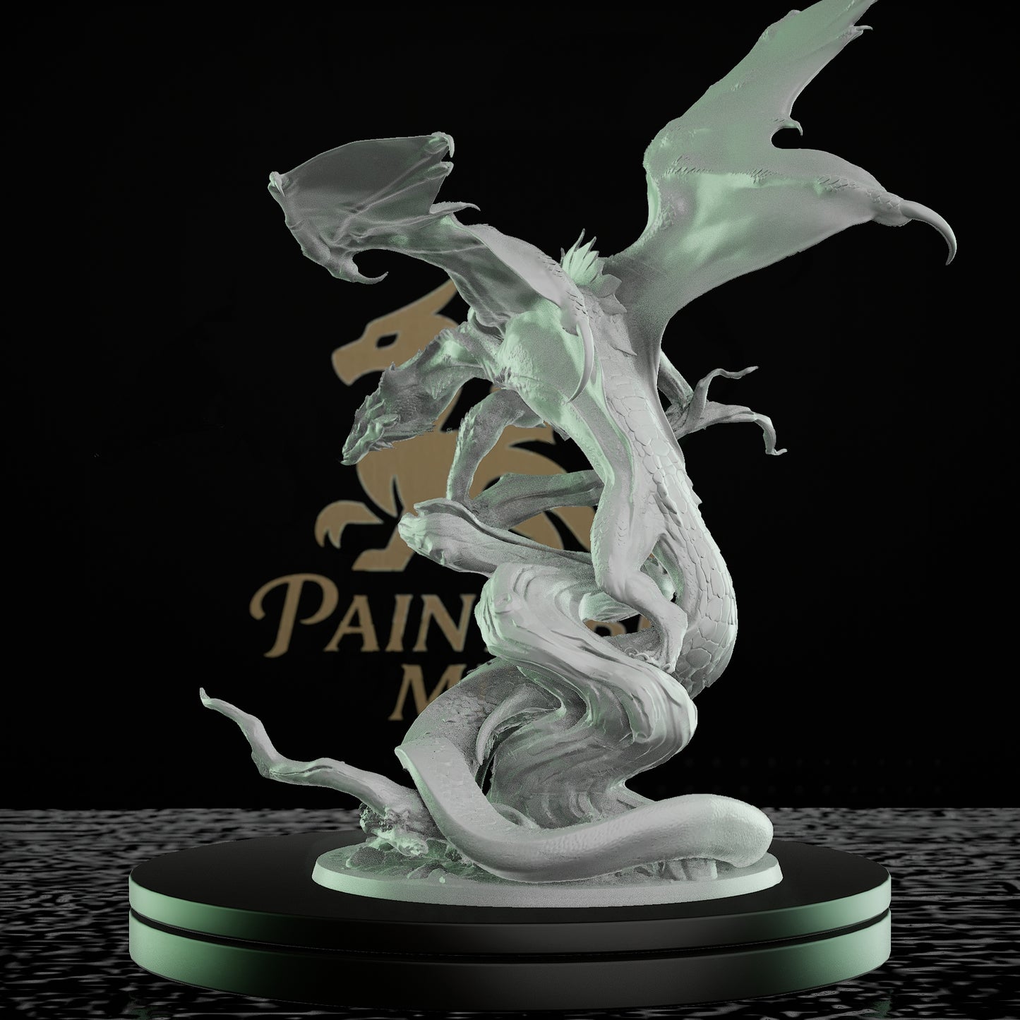 Green Dragon Miniature Dragon RPG Huge | Rescale Miniatures | D&D DnD Pathfinder Miniature
