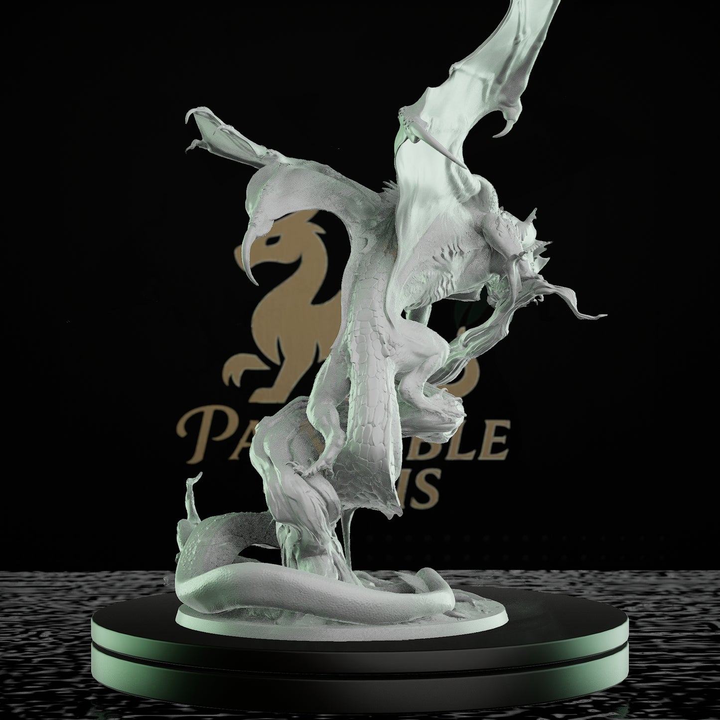 Green Dragon Miniature Dragon RPG Huge | Rescale Miniatures | D&D DnD Pathfinder Miniature