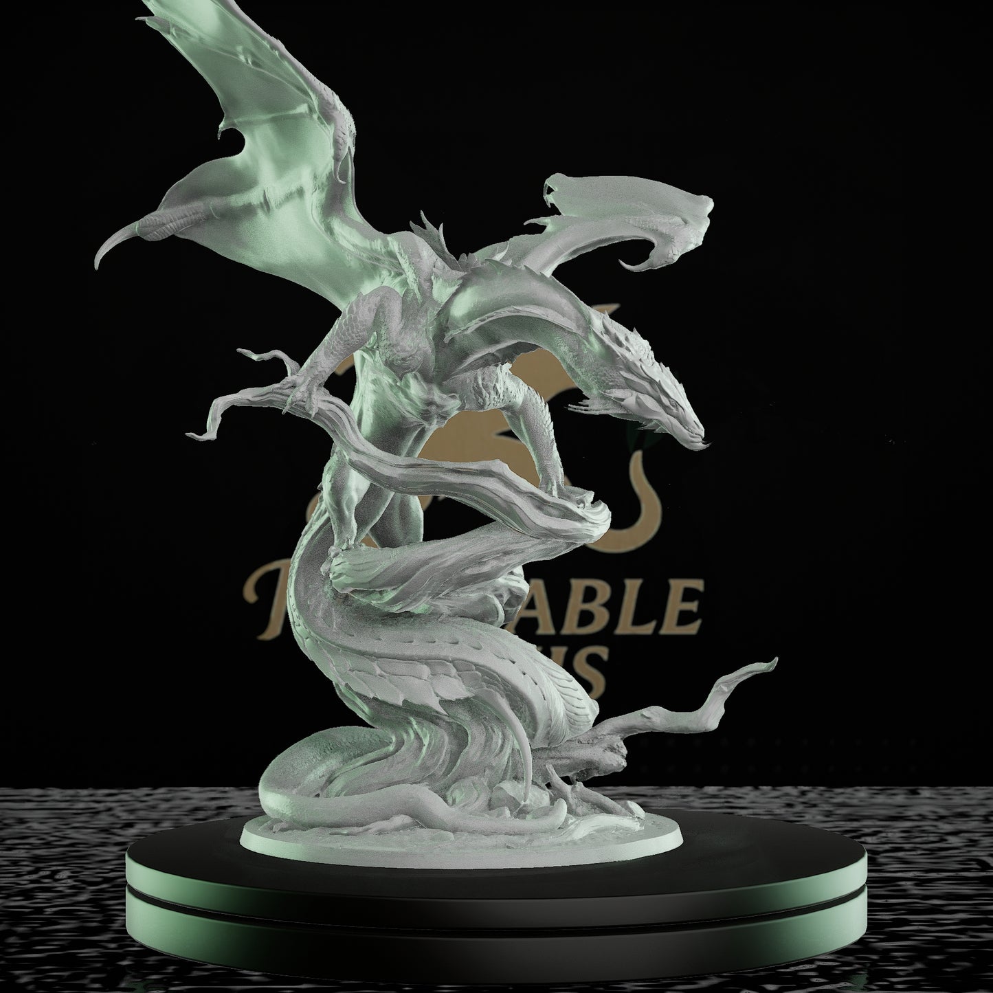 Green Dragon Miniature Dragon RPG Huge | Rescale Miniatures | D&D DnD Pathfinder Miniature