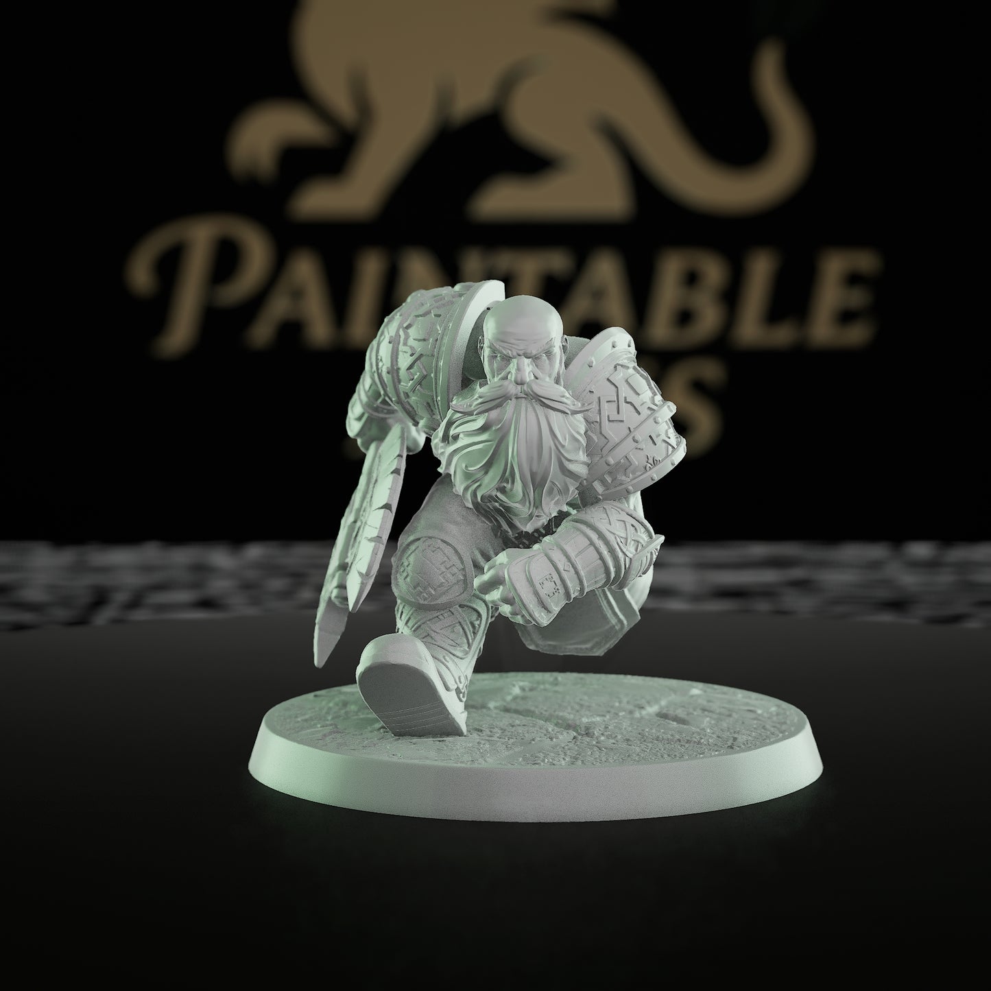Collection Dwarf Warrior Axe | Medium | Rescale Miniatures | D&D DnD Pathfinder Miniature