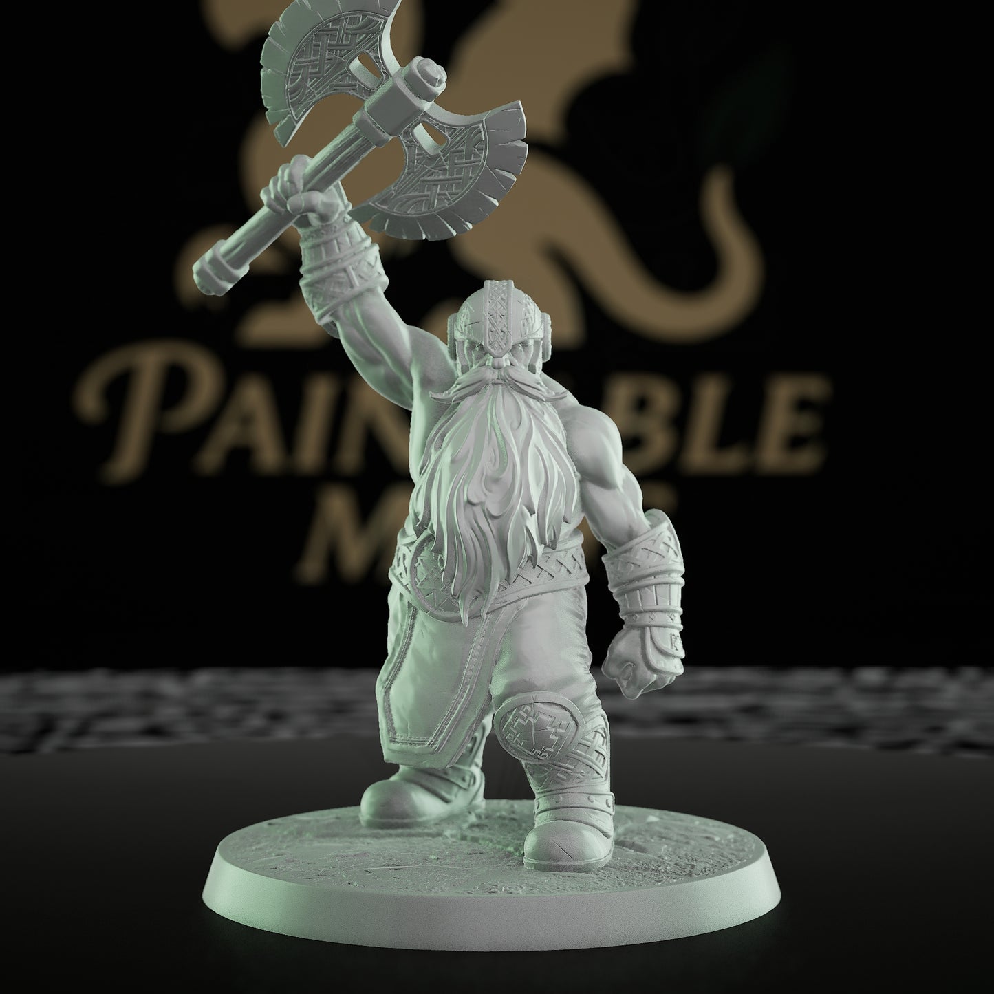 Collection Dwarf Warrior Axe | Medium | Rescale Miniatures | D&D DnD Pathfinder Miniature