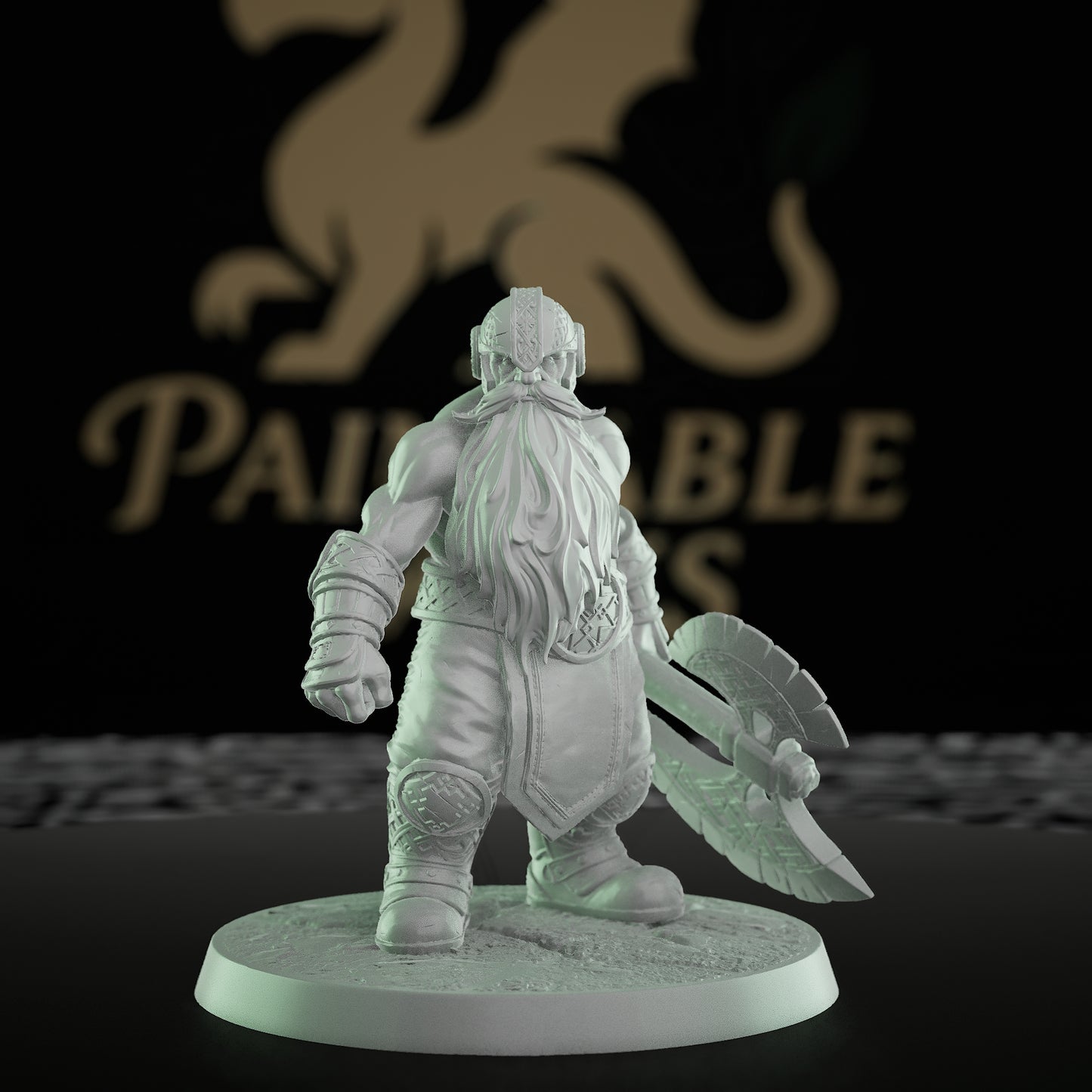 Collection Dwarf Warrior Axe | Medium | Rescale Miniatures | D&D DnD Pathfinder Miniature