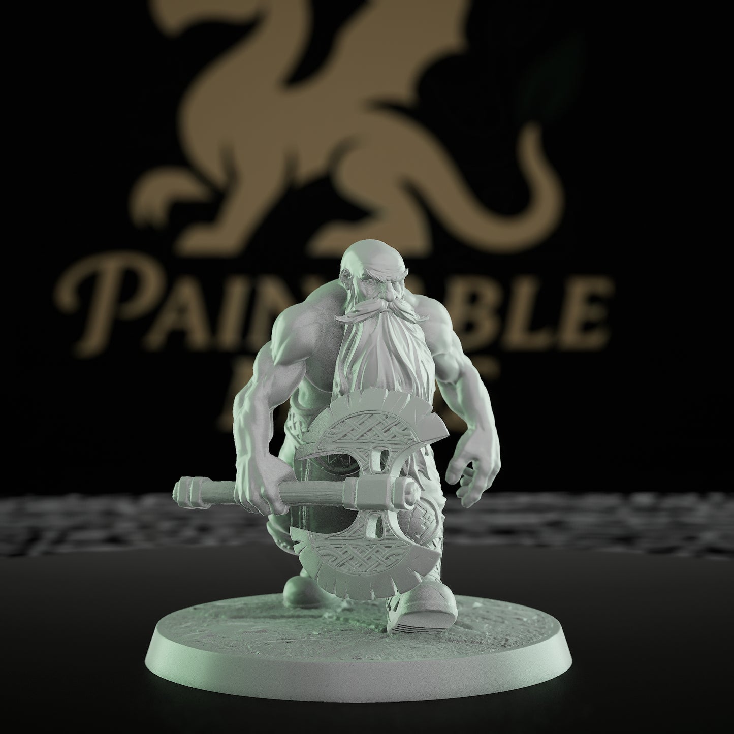 Collection Dwarf Warrior Axe | Medium | Rescale Miniatures | D&D DnD Pathfinder Miniature