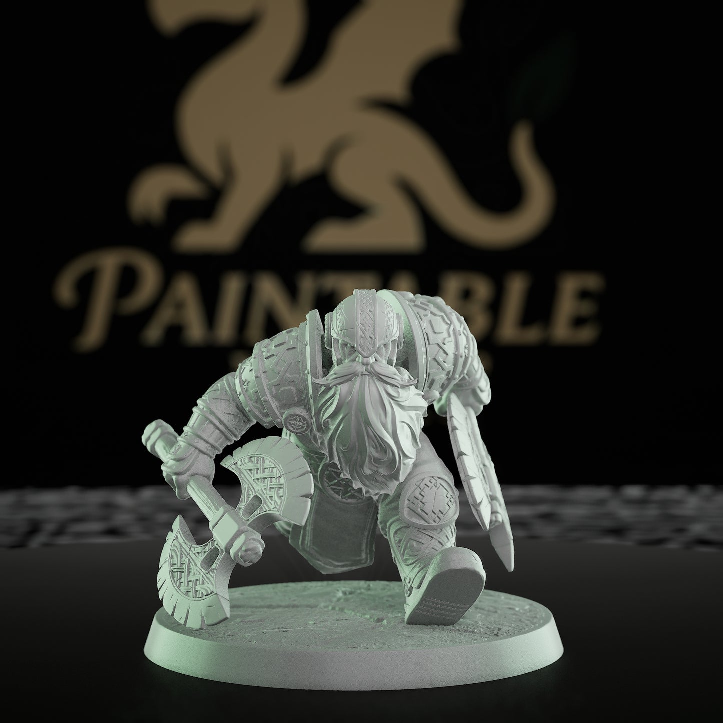 Collection Dwarf Warrior Axe | Medium | Rescale Miniatures | D&D DnD Pathfinder Miniature