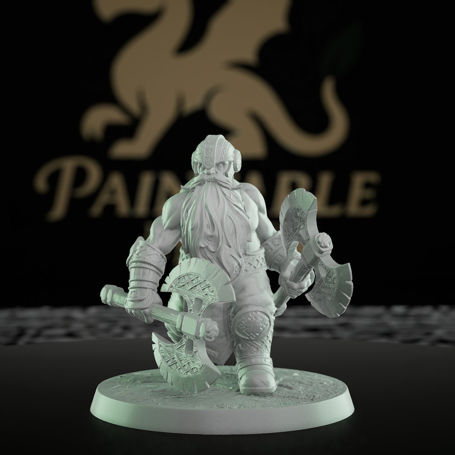 Collection Dwarf Warrior Axe | Medium | Rescale Miniatures | D&D DnD Pathfinder Miniature