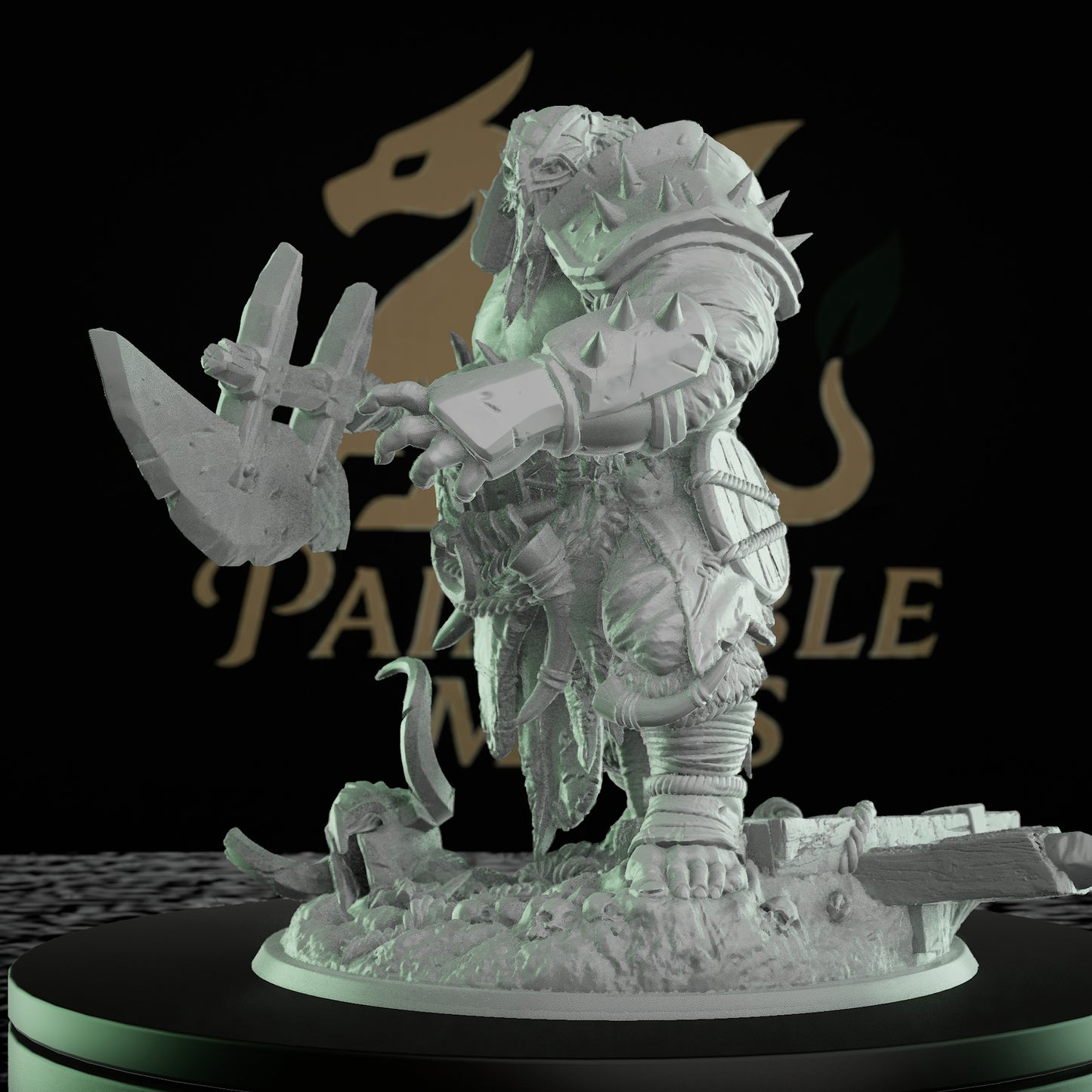 Ogre Warrior Miniature | Dungeons and Dragons Mini RPG Tabletop Miniature | DnD Painting Pathfinder | Axe Wielding