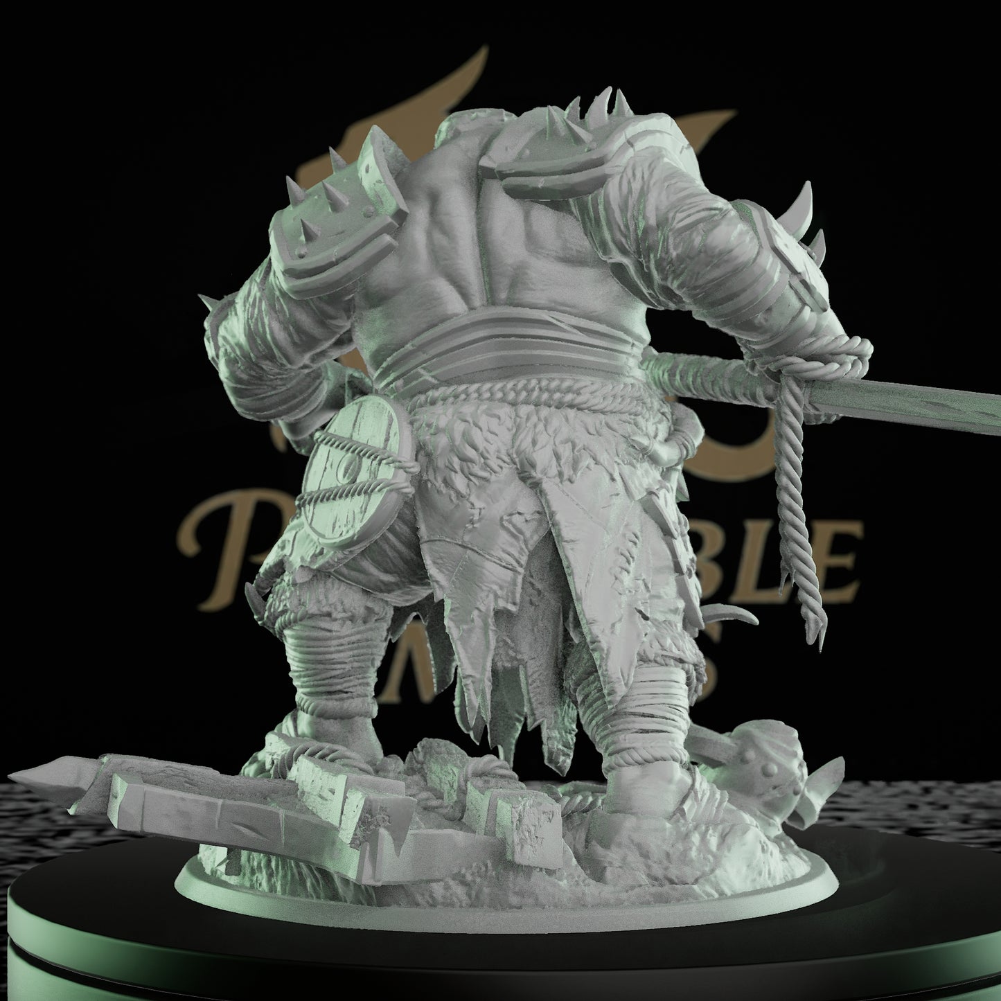 Ogre Warrior Miniature | Dungeons and Dragons Mini RPG Tabletop Miniature | DnD Painting Pathfinder | Axe Wielding