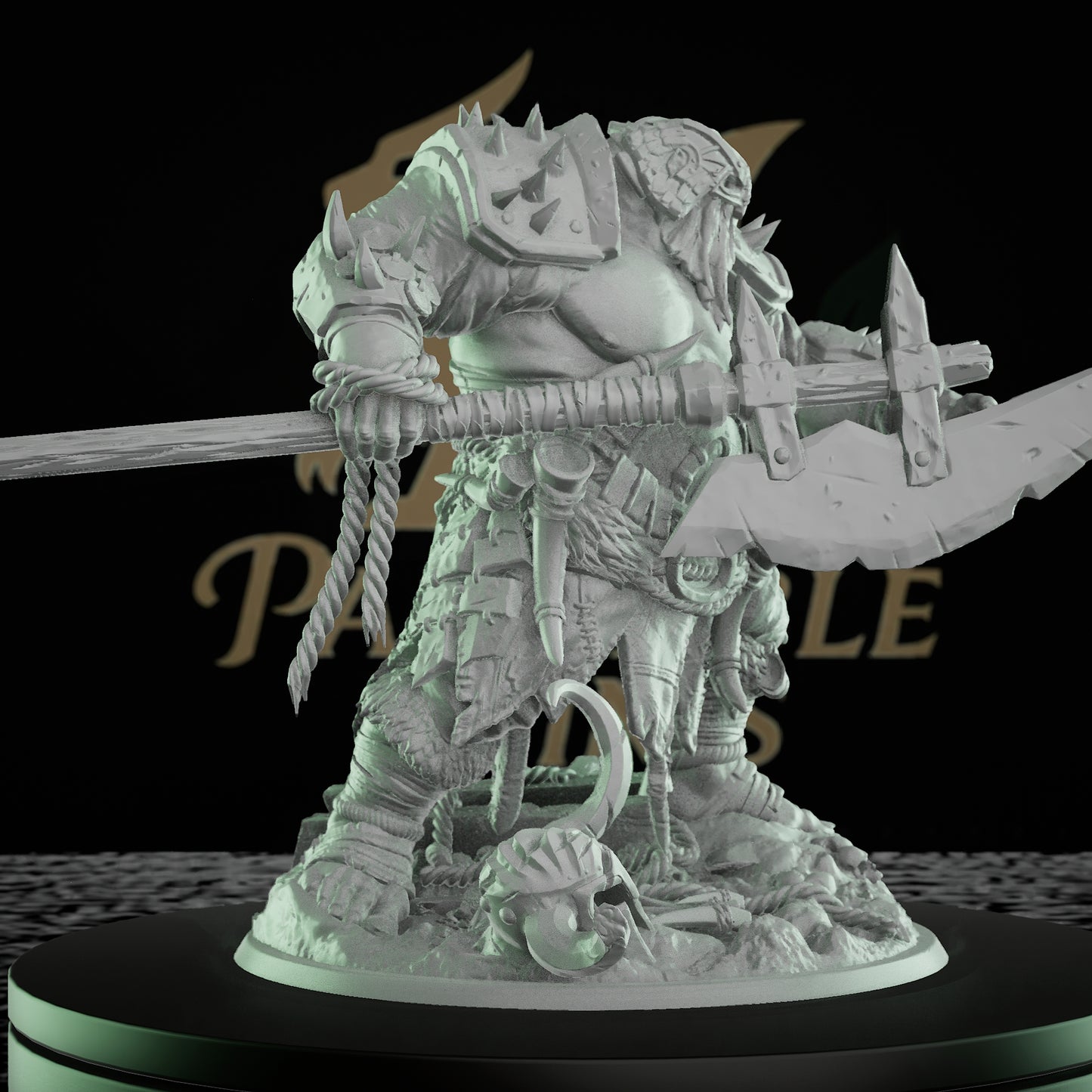 Ogre Warrior Miniature | Dungeons and Dragons Mini RPG Tabletop Miniature | DnD Painting Pathfinder | Axe Wielding