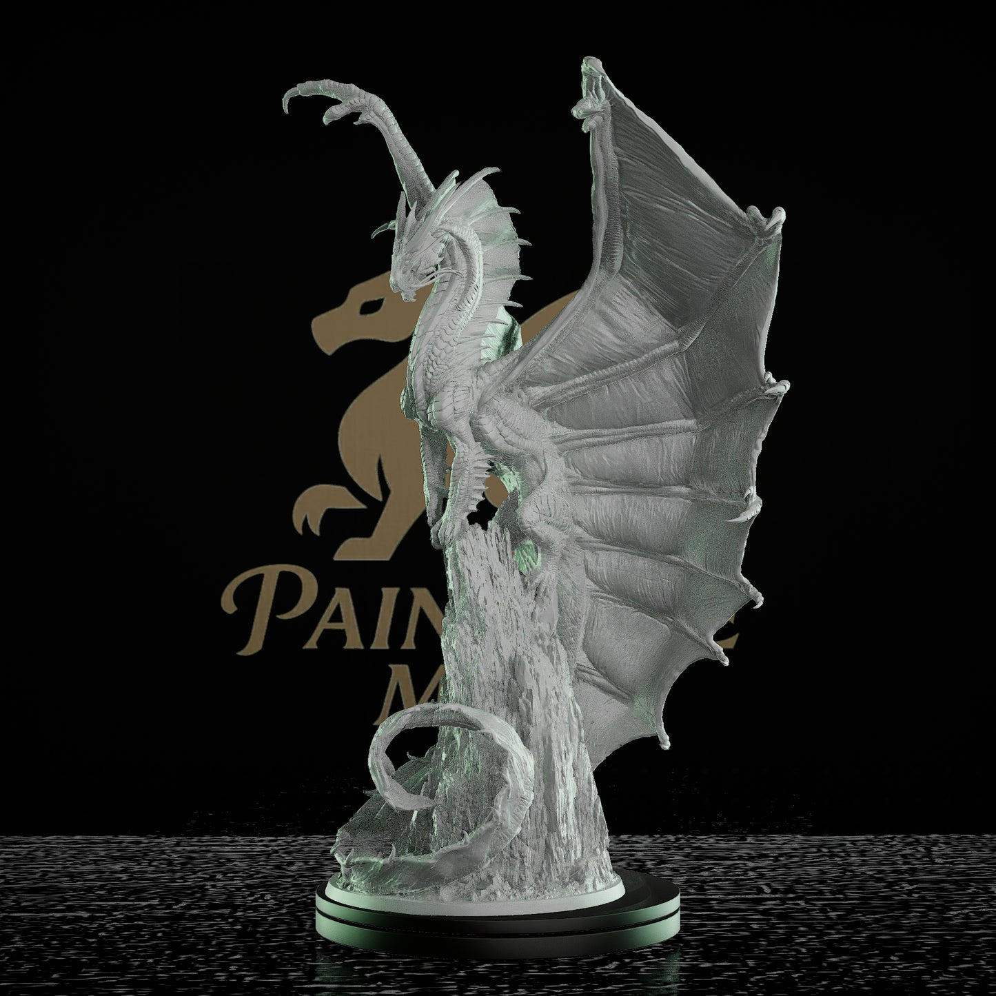 Gold Dragon Gargantuan Creature Miniature | Medium | Rescale Miniatures | D&D DnD Pathfinder Miniature