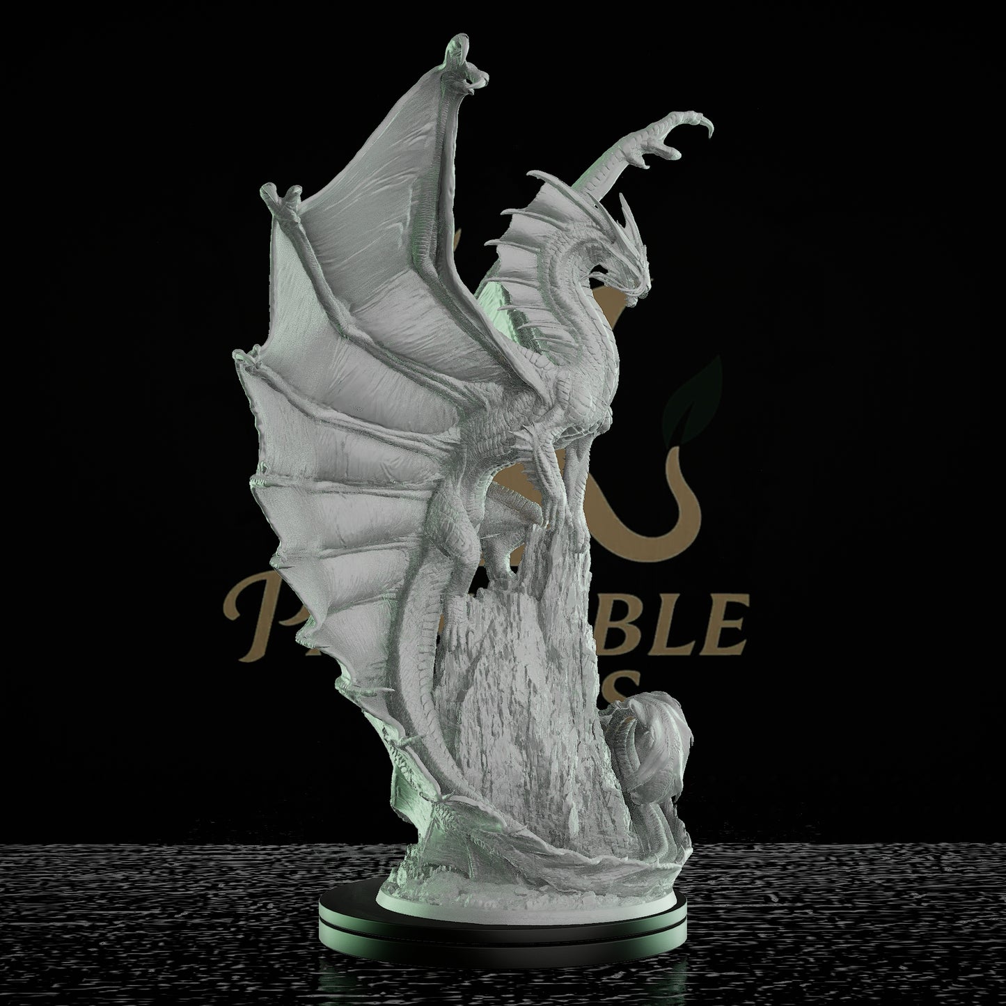 Gold Dragon Gargantuan Creature Miniature | Medium | Rescale Miniatures | D&D DnD Pathfinder Miniature