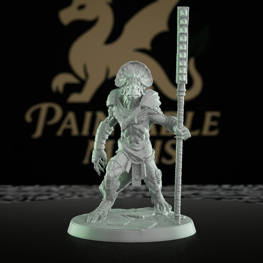 Collection Lizardfolk Warrior Miniature Grimscale | Medium | Rescale Miniatures | D&D DnD Pathfinder Miniature