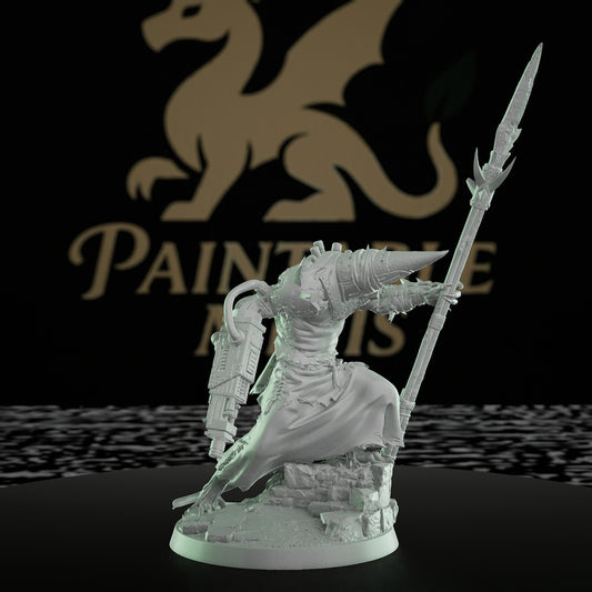 Collection Ratfolk Warrior Spiked Armor Mask | Medium | Rescale Miniatures | D&D DnD Pathfinder Miniature