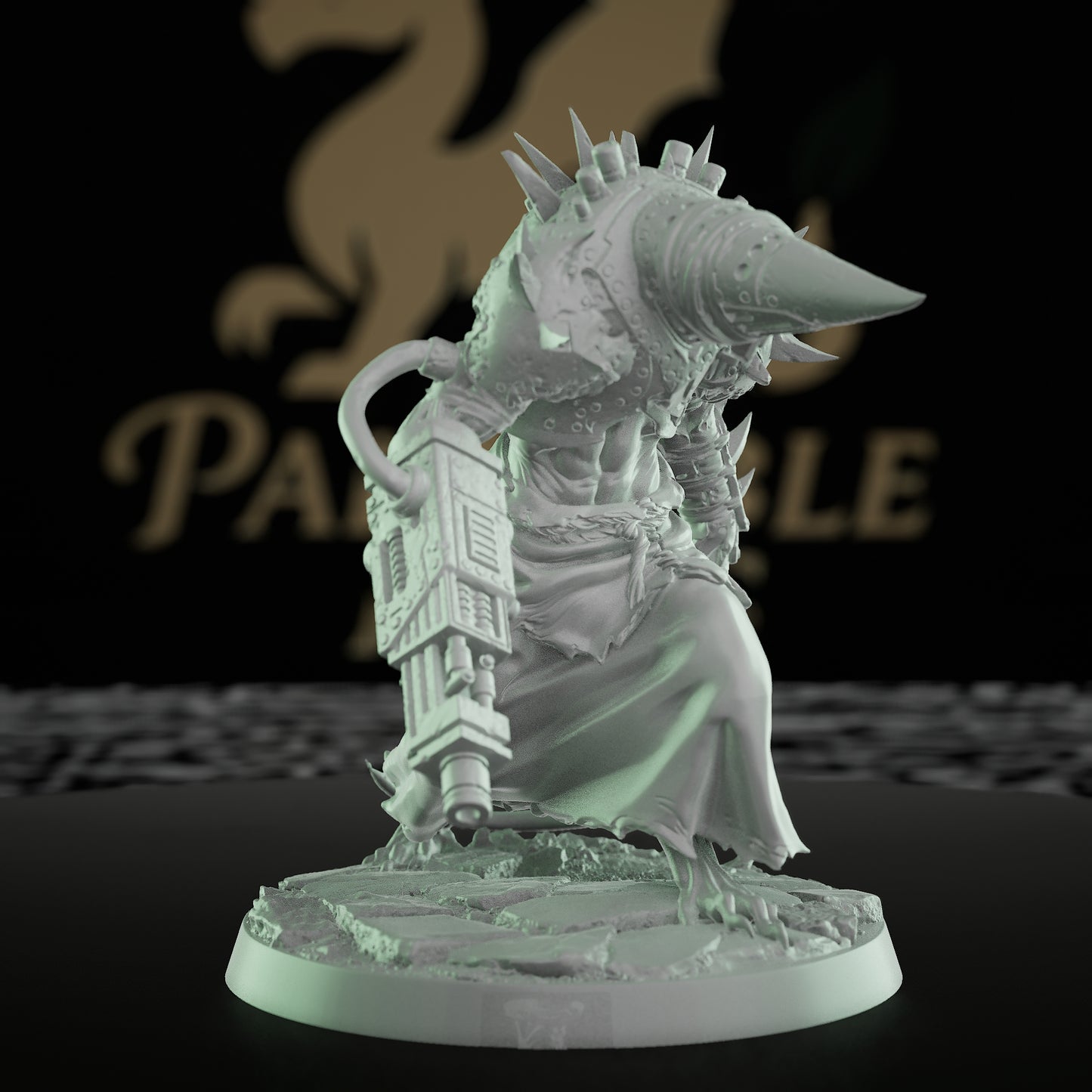 Collection Ratfolk Warrior Spiked Armor Mask | Medium | Rescale Miniatures | D&D DnD Pathfinder Miniature