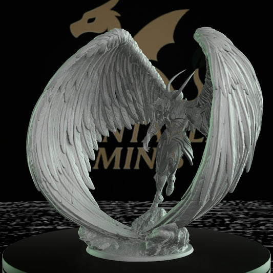 Fallen Angel Warrior Helm Wings | Medium | Rescale Miniatures | D&D DnD Pathfinder Miniature