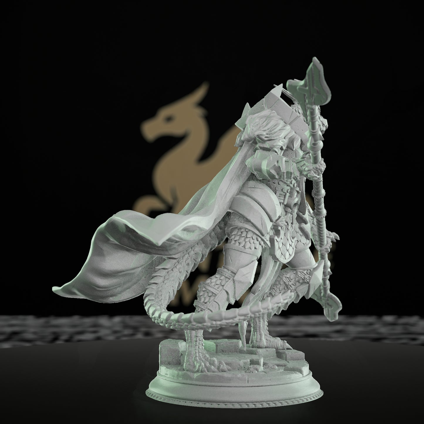Silver Dragonborn Paladin Warrior Miniature | Medium | DM Stash | D&D DnD Pathfinder