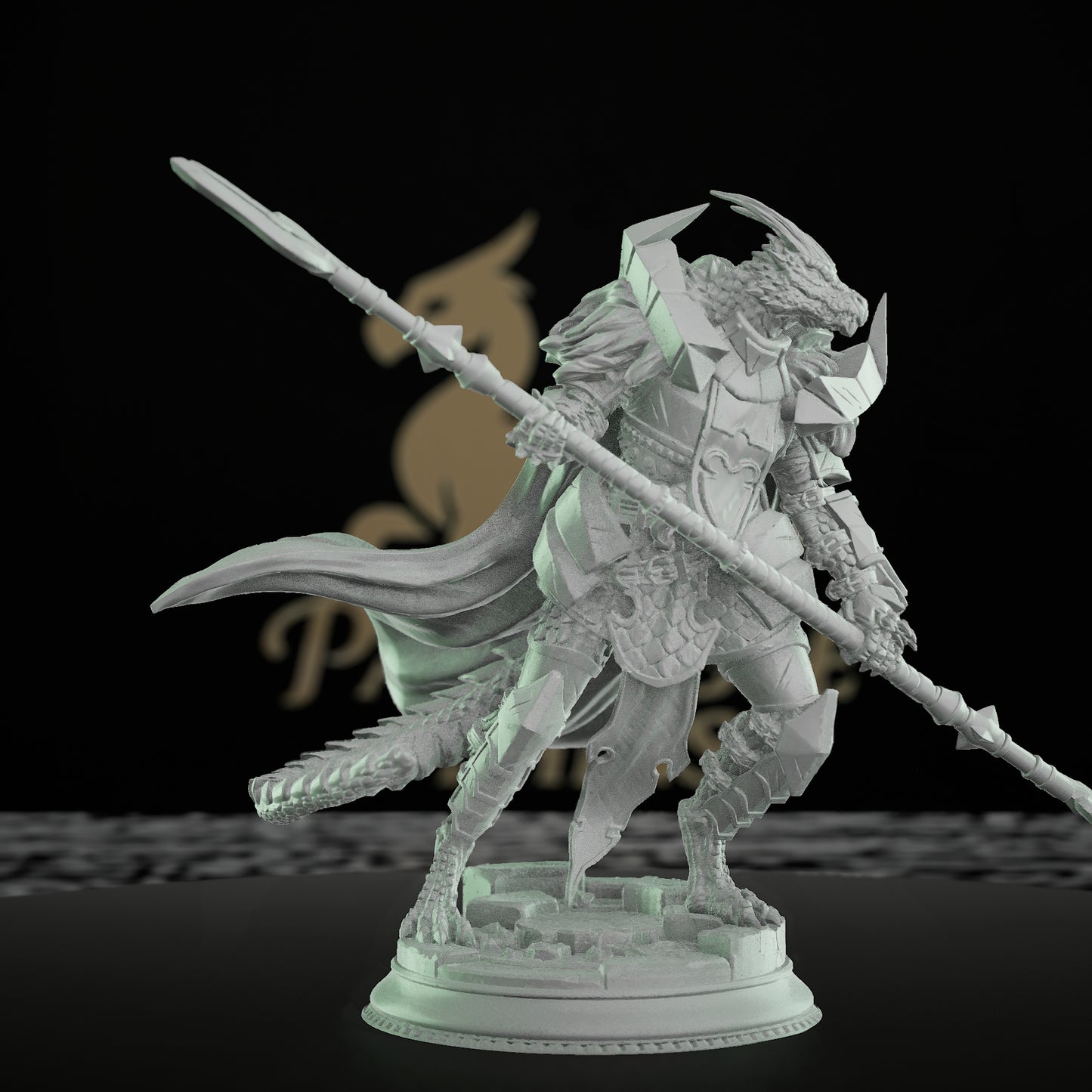 Silver Dragonborn Paladin Warrior Miniature | Medium | DM Stash | D&D DnD Pathfinder