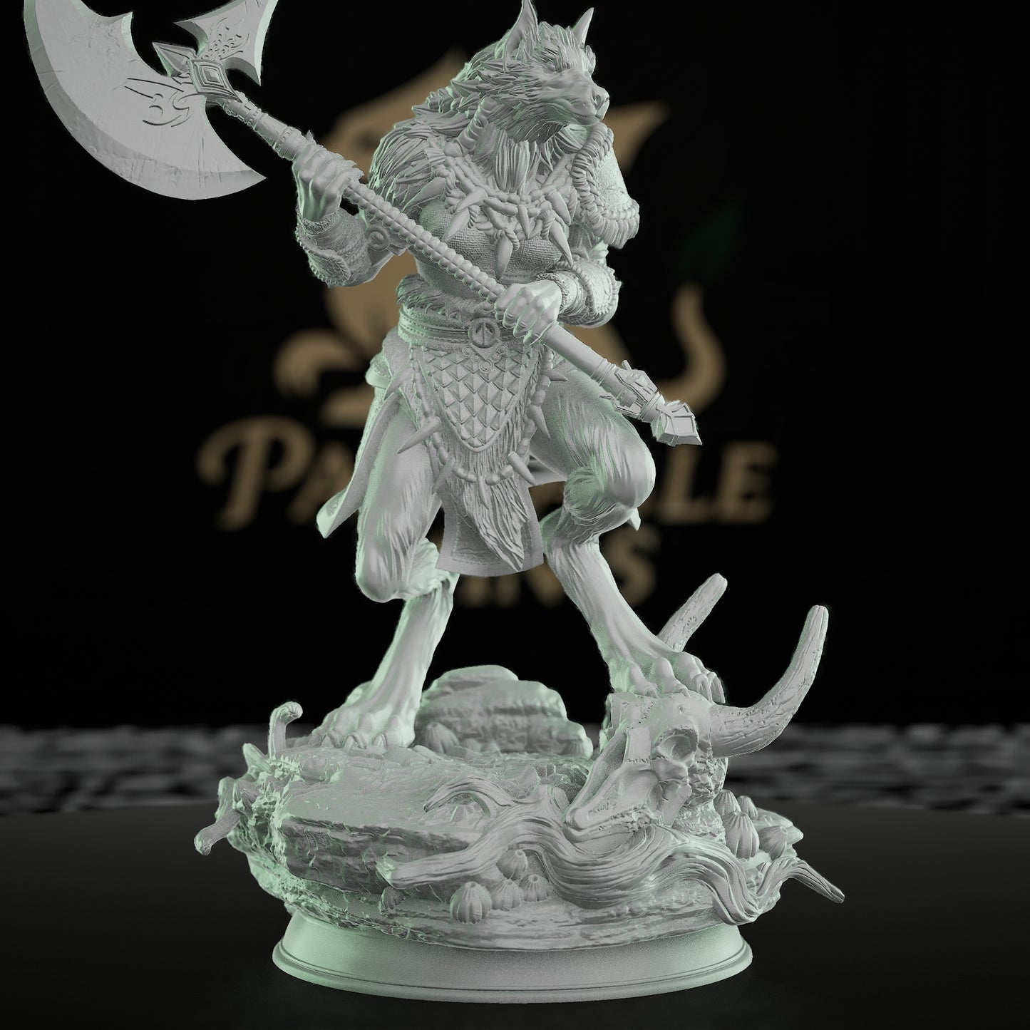 Werewolf Lycanthrope Axe Warrior | Medium | DM Stash | D&D DnD Pathfinder Miniature