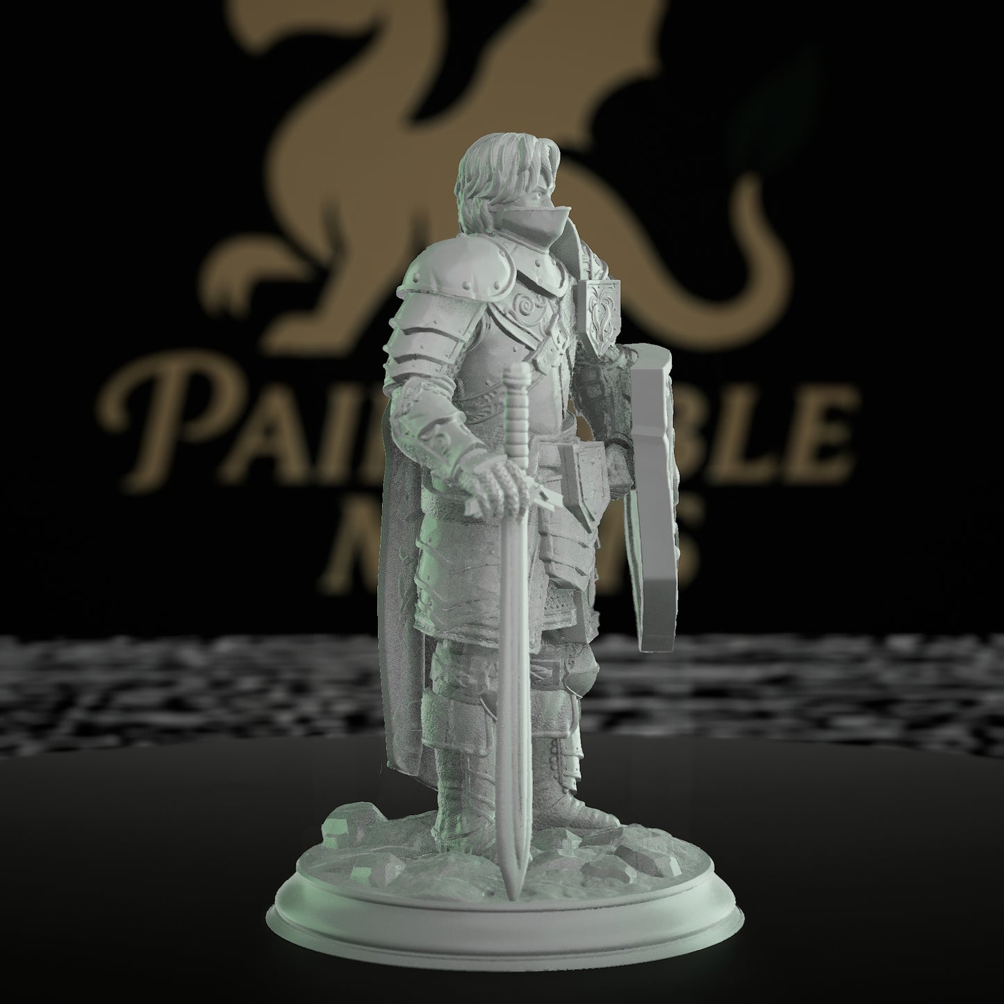 Human Fighter Ornate Armor Sword Shield | Medium | DM Stash | D&D DnD Pathfinder Miniature