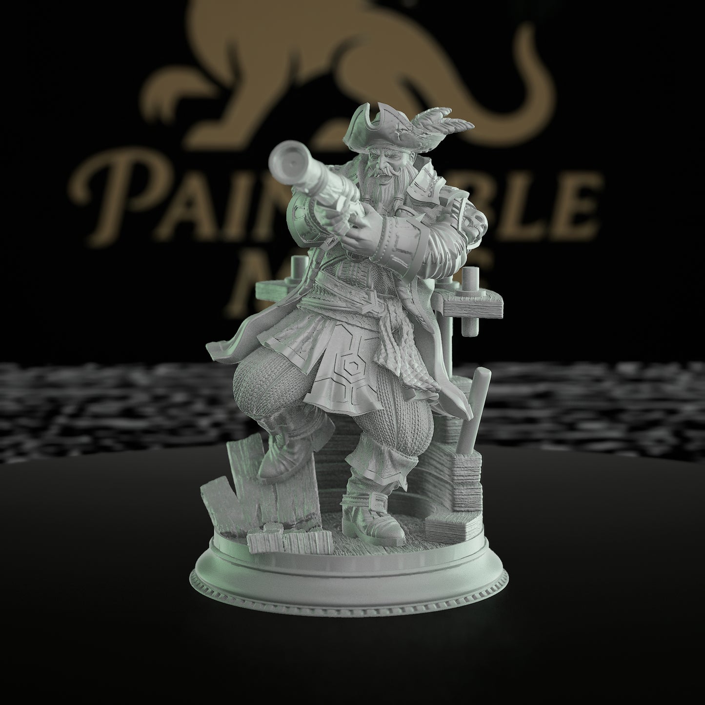 Dwarf Pirate Captain Miniature | Medium | DM Stash | D&D DnD Pathfinder Miniature