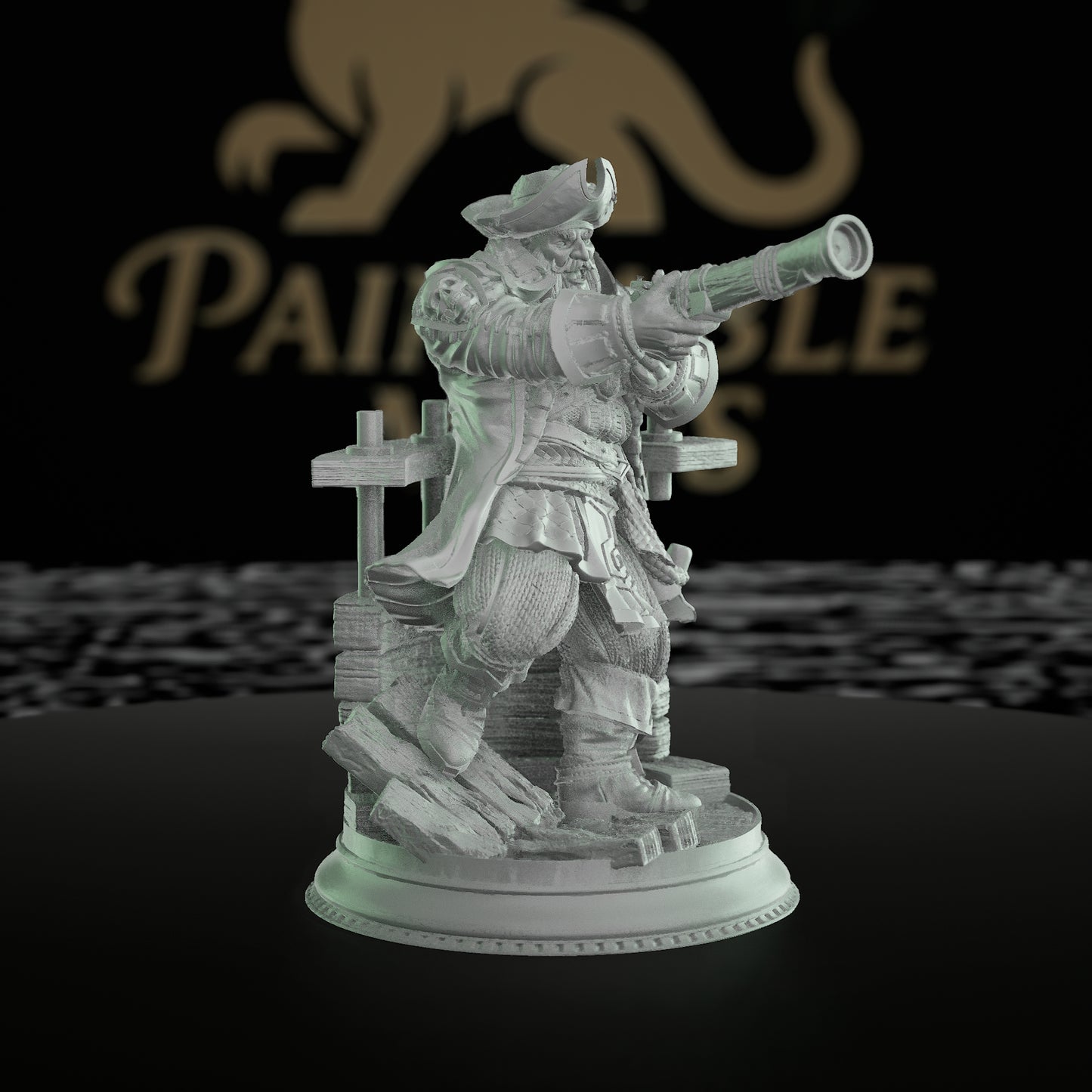 Dwarf Pirate Captain Miniature | Medium | DM Stash | D&D DnD Pathfinder Miniature