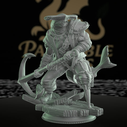 Half-Shark Pirate Enforcer Miniature | Medium | DM Stash | D&D DnD Pathfinder Miniature