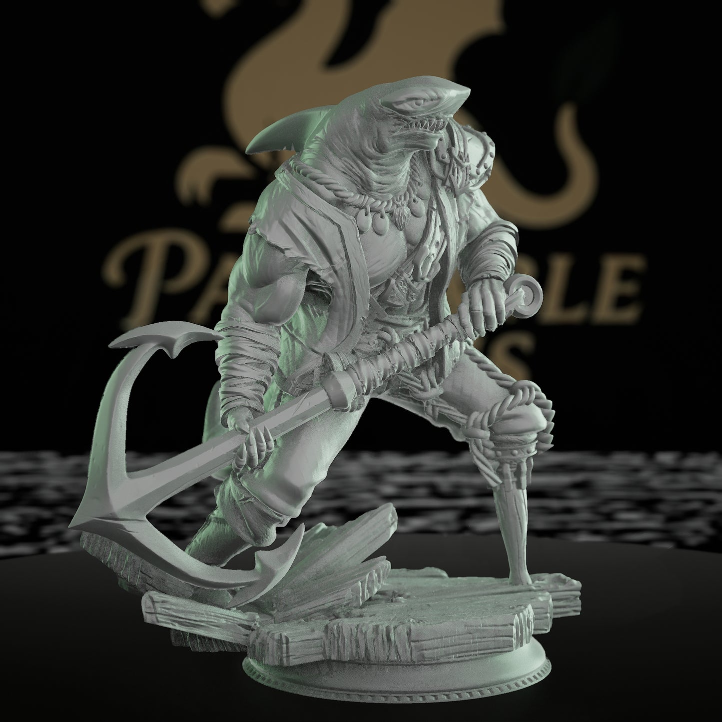 Half-Shark Pirate Enforcer Miniature | Medium | DM Stash | D&D DnD Pathfinder Miniature