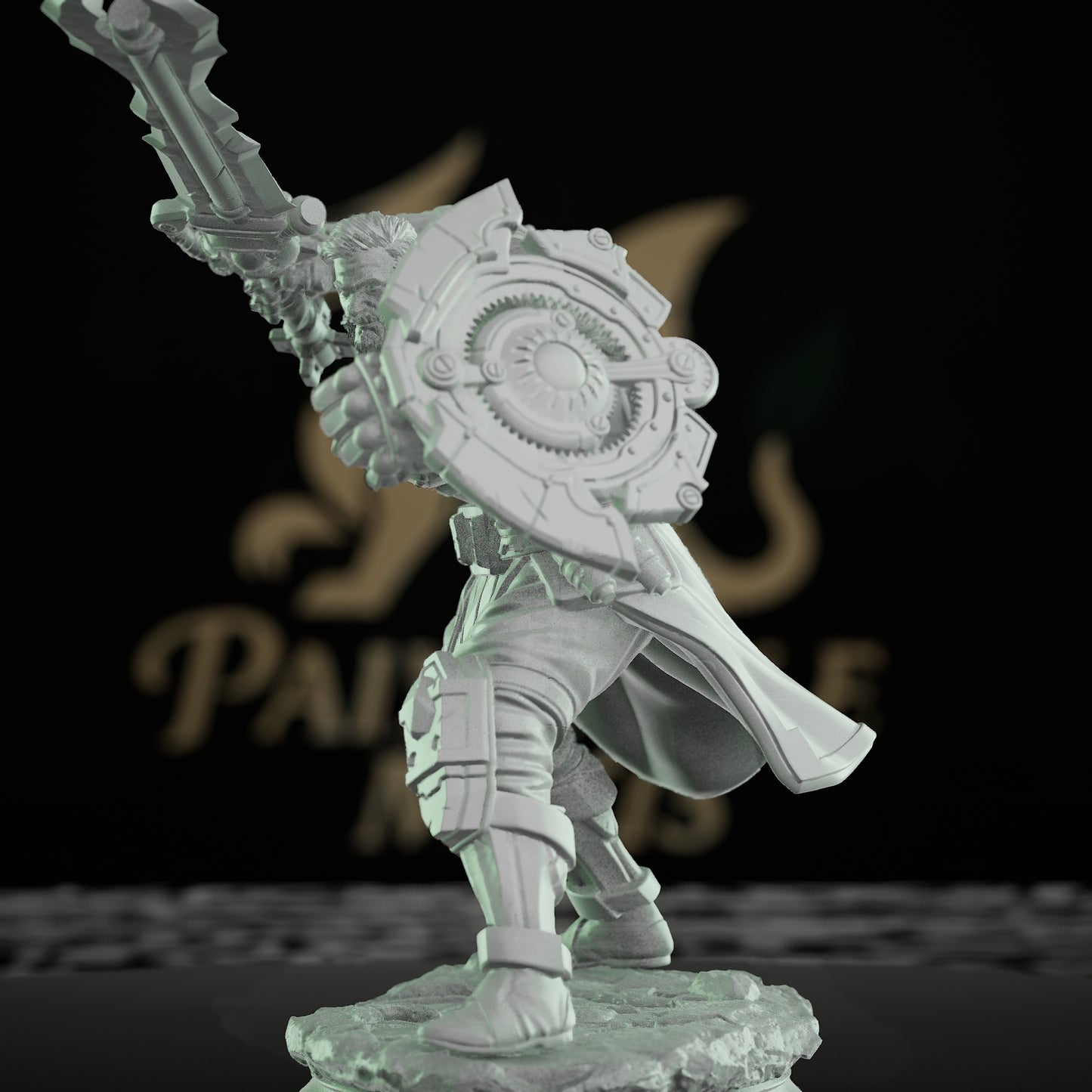 Dwarven Warrior Guard Electric Baton Shield | Medium | DM Stash | D&D DnD Pathfinder Miniature