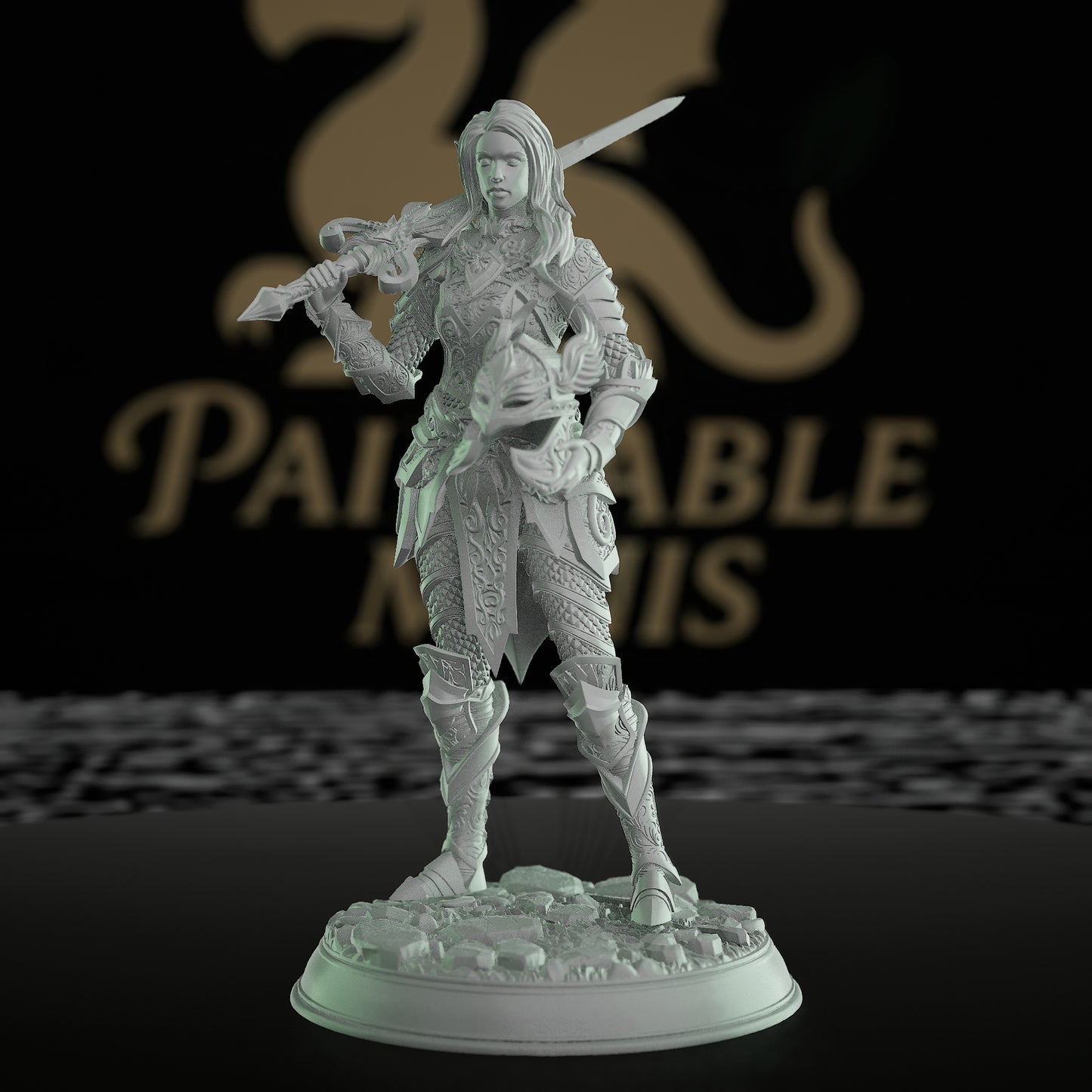 Elven Warrior Paladin Miniature | Medium | DM Stash | D&D DnD Pathfinder Miniature