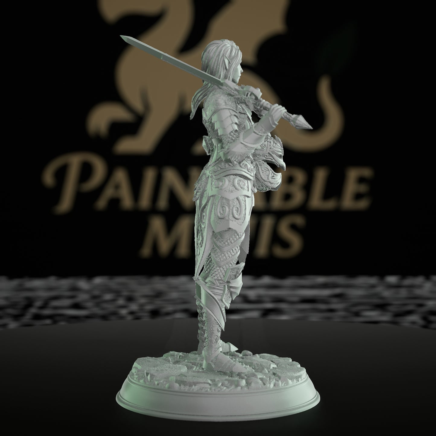 Elven Warrior Paladin Miniature | Medium | DM Stash | D&D DnD Pathfinder Miniature