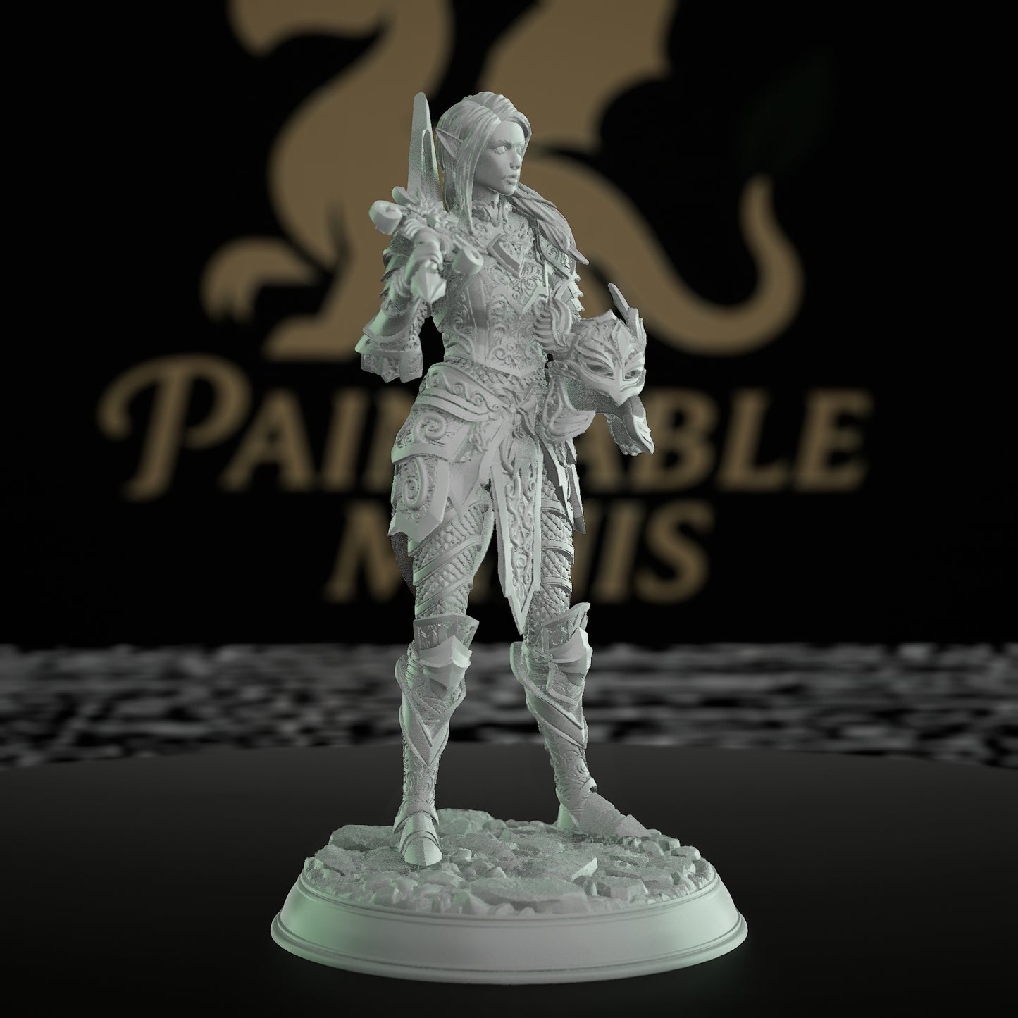 Elven Warrior Paladin Miniature | Medium | DM Stash | D&D DnD Pathfinder Miniature