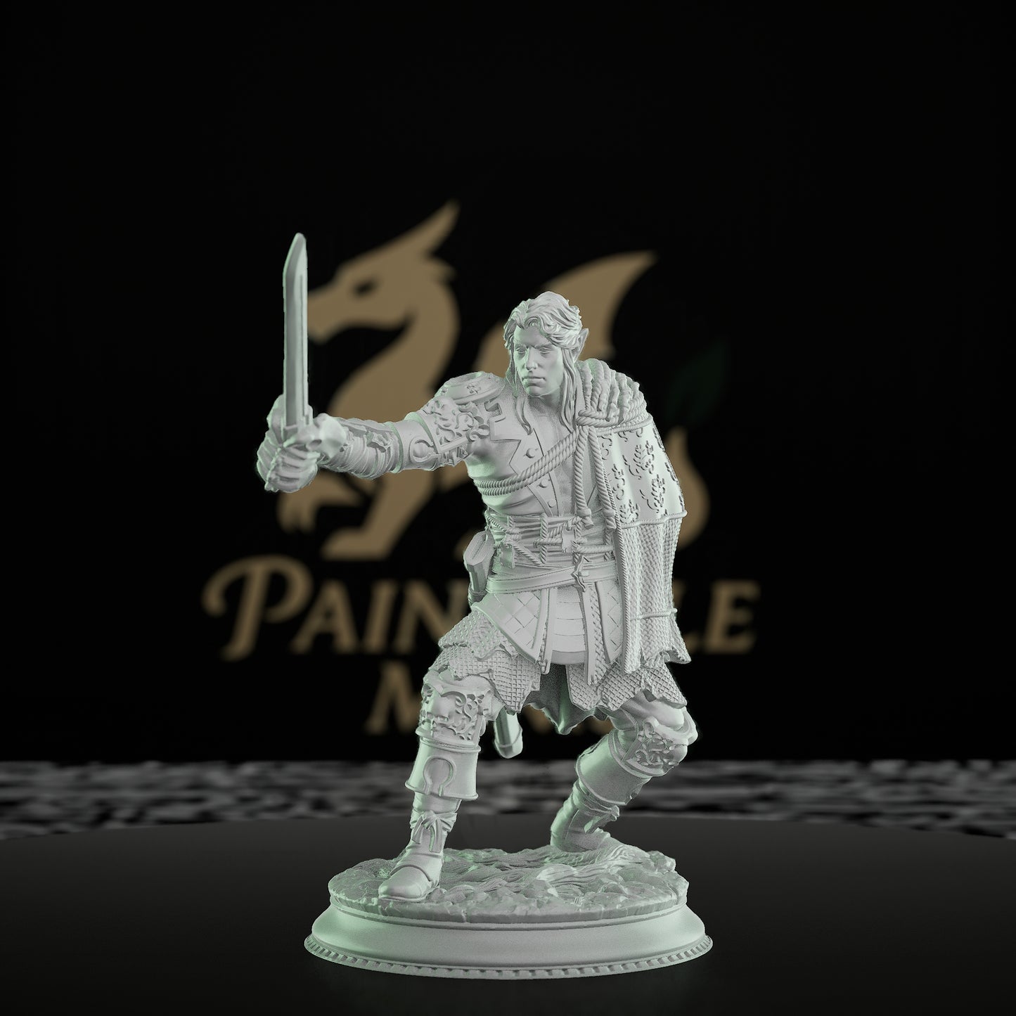 Half-Elf Fighter Miniature Sellsword | Medium | DM Stash | D&D DnD Pathfinder Miniature