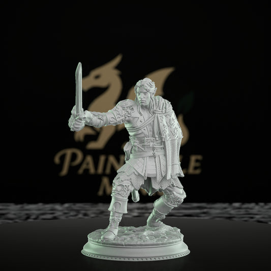 Half-Elf Fighter Miniature Sellsword | Medium | DM Stash | D&D DnD Pathfinder Miniature
