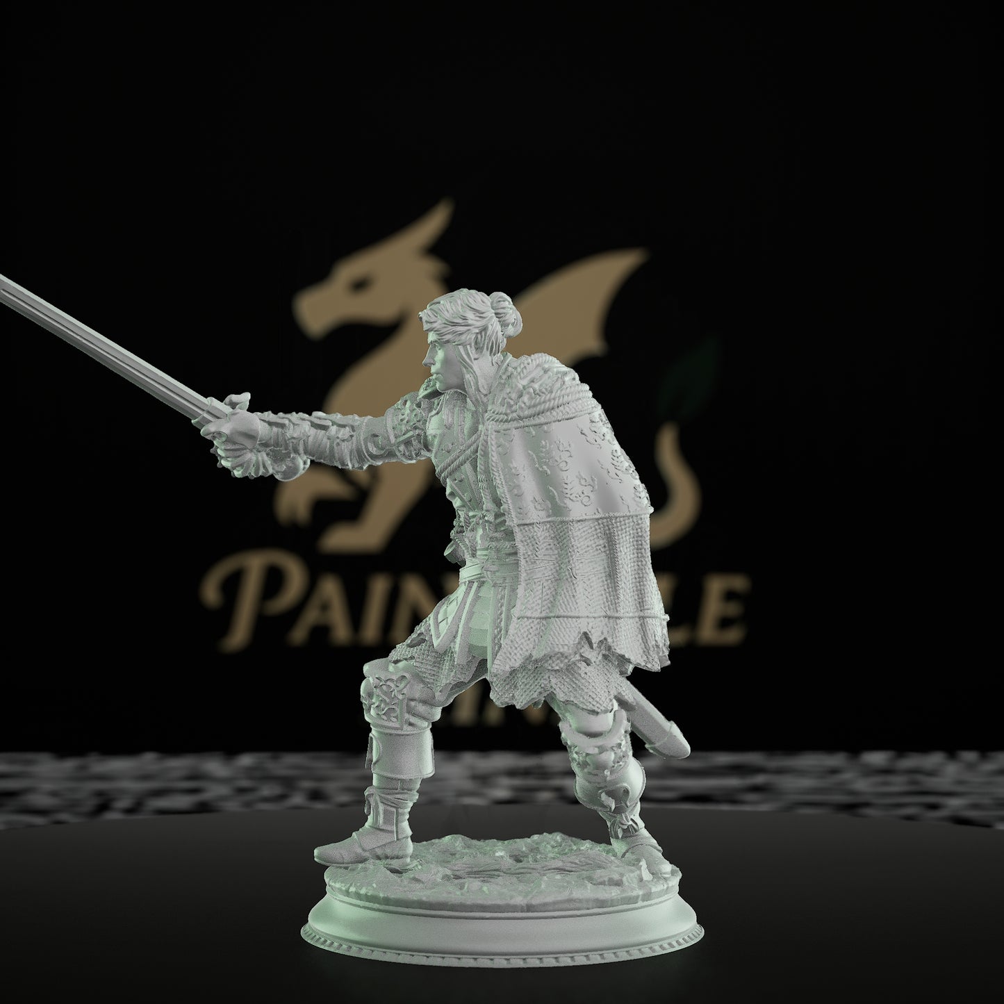 Half-Elf Fighter Miniature Sellsword | Medium | DM Stash | D&D DnD Pathfinder Miniature