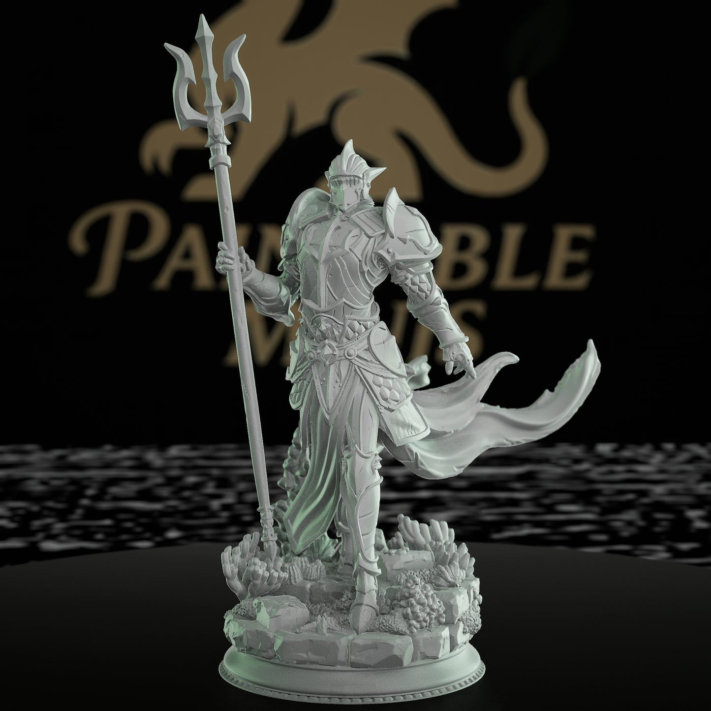 Paladin Seafaring Warrior Miniature Trident | Medium | DM Stash | D&D DnD Pathfinder Miniature