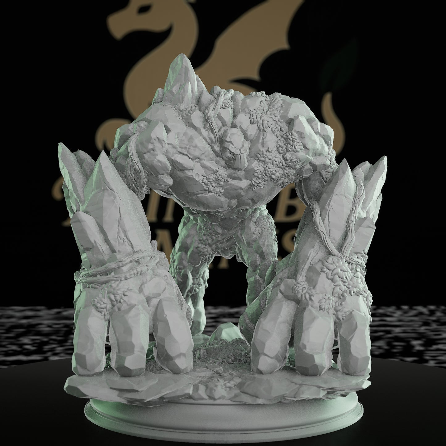 Elemental Golem Miniature | Dungeons and Dragons Terrain | RPG Tabletop Mini | Golem Casting