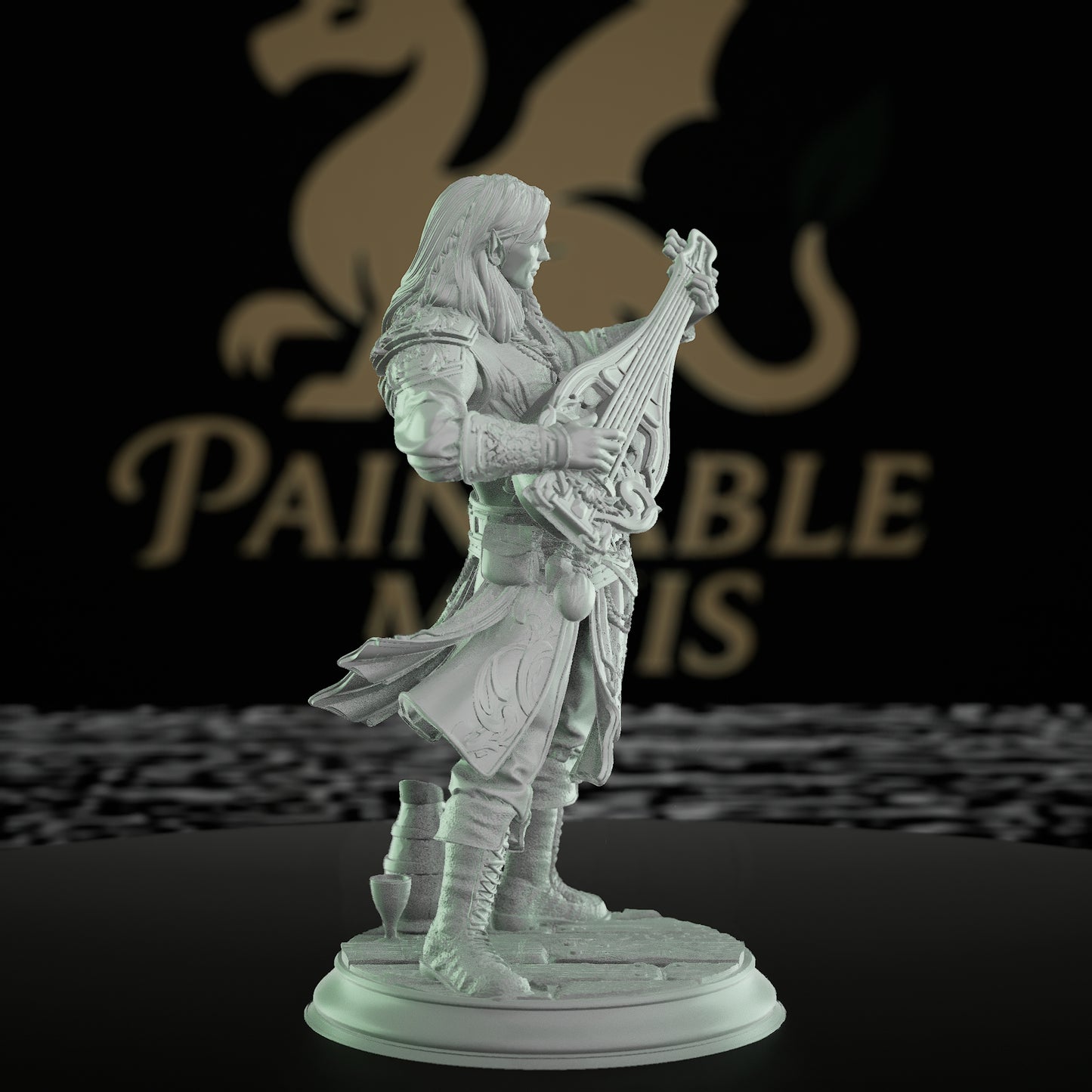 Elf Bard Musician Miniature | Medium | DM Stash | D&D DnD Pathfinder Miniature