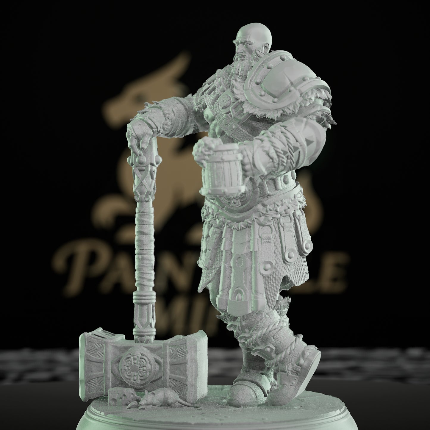 Human Fighter Mercenary Hammer Tankard | Medium | DM Stash | D&D DnD Pathfinder Miniature