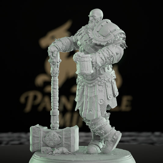 Human Fighter Mercenary Hammer Tankard | Medium | DM Stash | D&D DnD Pathfinder Miniature