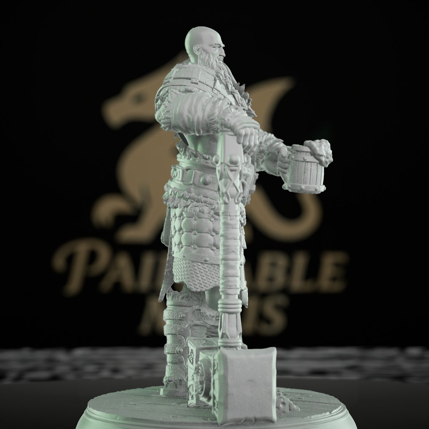 Human Fighter Mercenary Hammer Tankard | Medium | DM Stash | D&D DnD Pathfinder Miniature