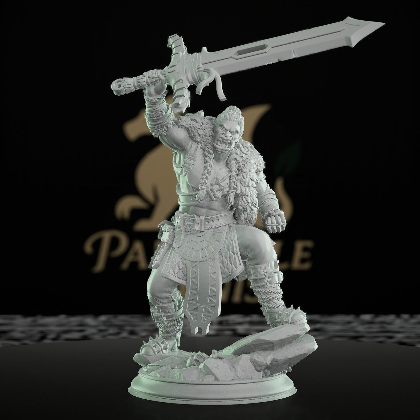 Half-Orc Barbarian Warrior Miniature | Medium | DM Stash | D&D DnD Pathfinder Miniature