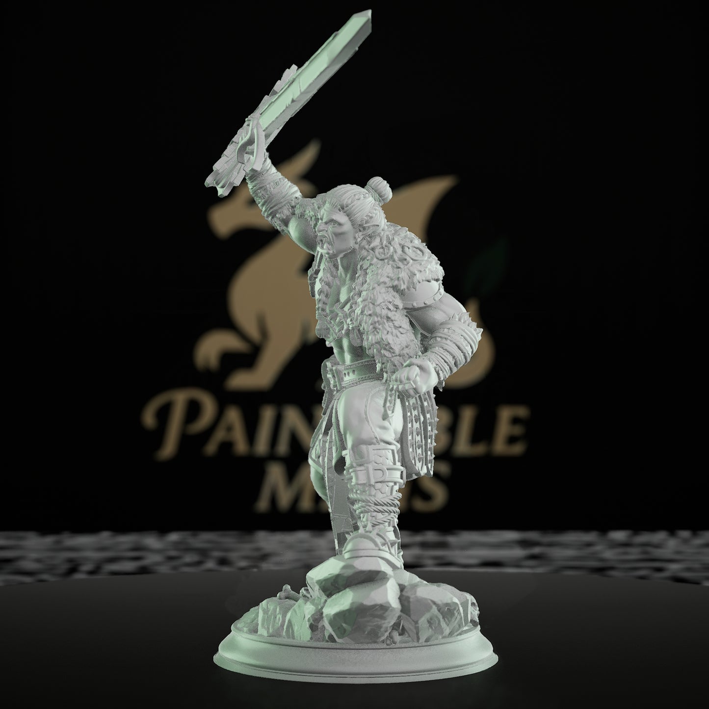 Half-Orc Barbarian Warrior Miniature | Medium | DM Stash | D&D DnD Pathfinder Miniature