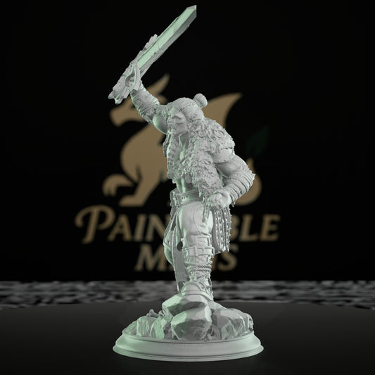 Half-Orc Barbarian Warrior Miniature | Medium | DM Stash | D&D DnD Pathfinder Miniature